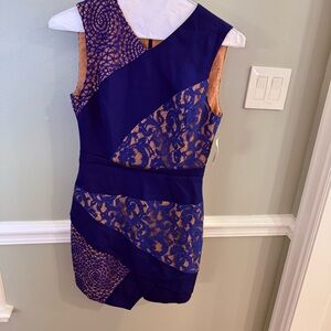 BCBGMaxAzria Royal Blue Dress with Tan Lining